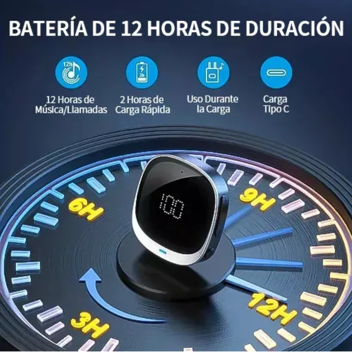 Adaptador Auxiliar Bluetooth Universal para Coches Receptor de Audio Inal&aacute;mbrico de 3.5 mm p/ M&uacute;sica image number null