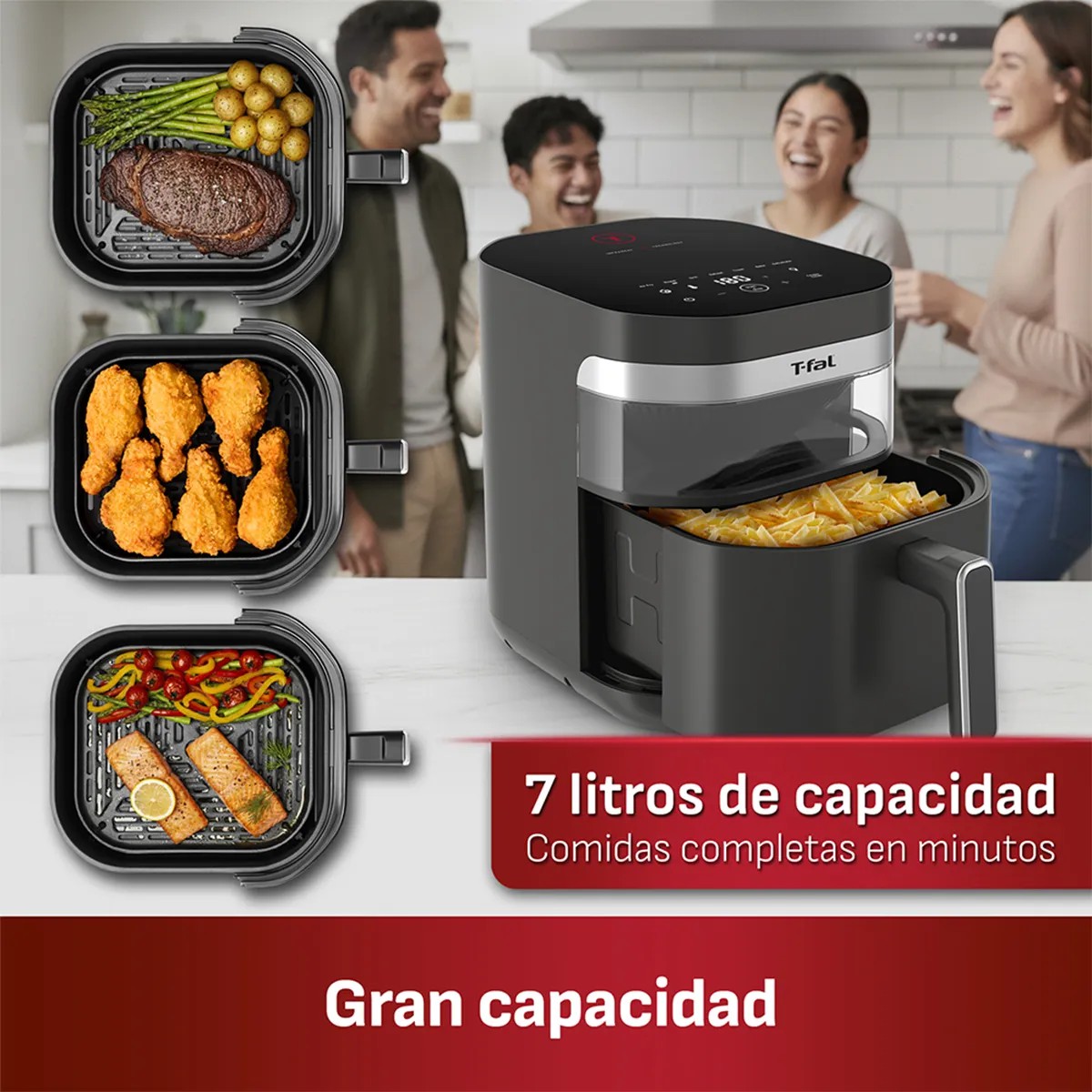 Freidora de Aire T-Fal EY8328X0 Infrared 7L Negra ORTY image number null