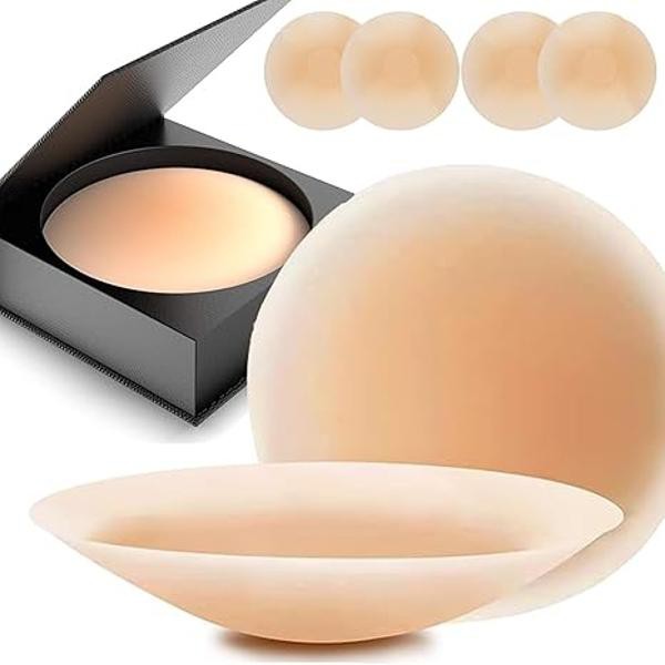 2 Pares Pezoneras de Silicona Cubre Pezones para Mujer, Cubiertas para Pezones Transpirable y Reutilizable image number null