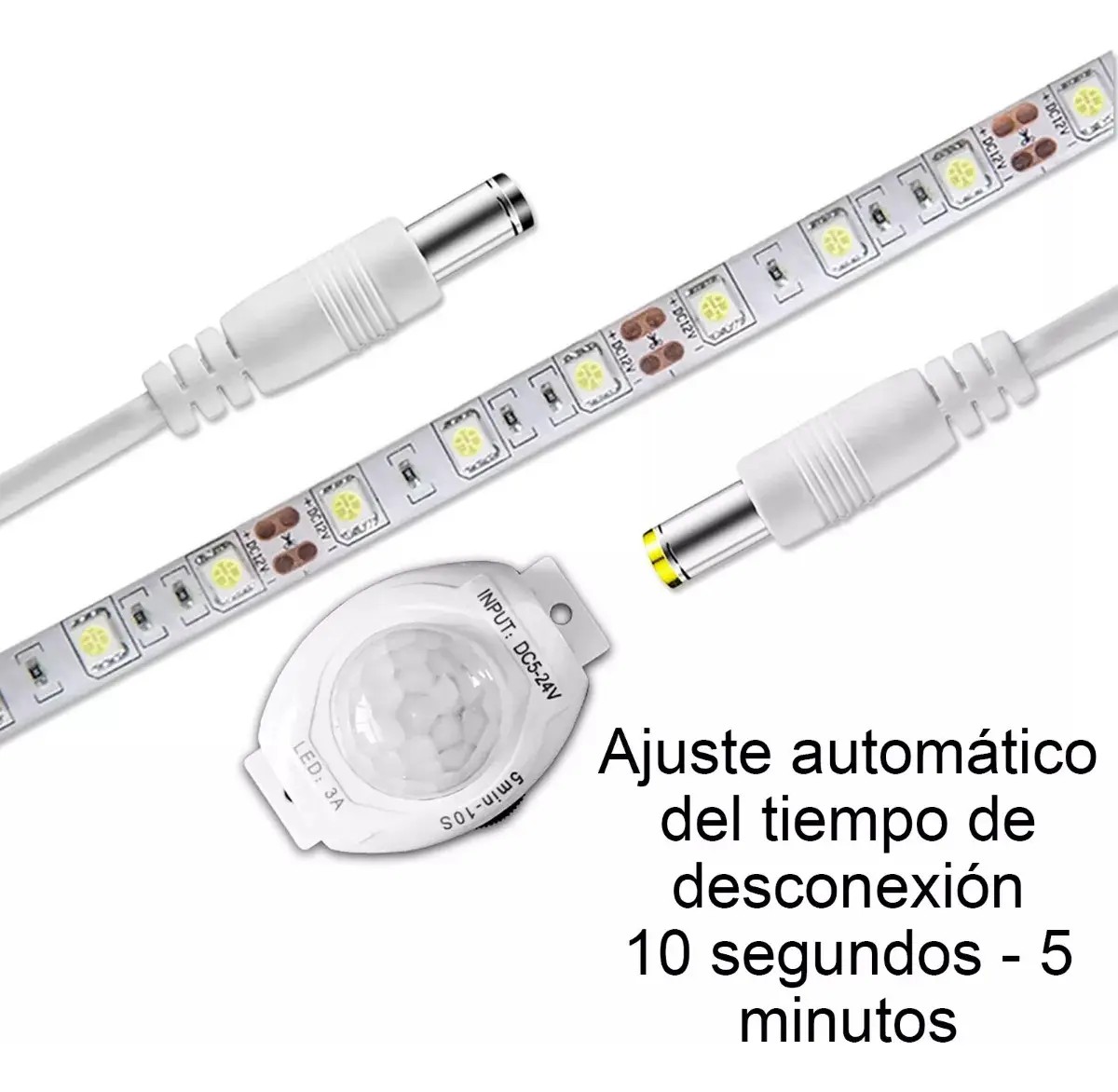 Tira Luces Led Sensor Para Cuartos 5m Luz Blanco C&aacute;lido image number null