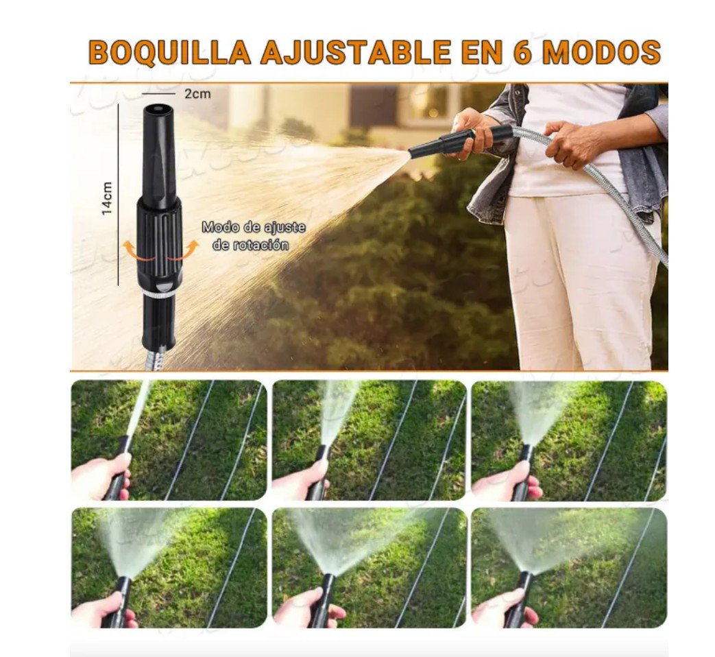 Manguera de Jard&iacute;n Expandible de Hasta 15 M con 8 Modos Colpr Negro image number null