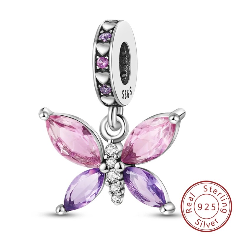 Charms de Plata Esterlina 925 para Pulsera y Collar SET 5 PCS Random, Abalorios Colgantes Rosa Accesorios de Joyer&iacute;a DIY image number null