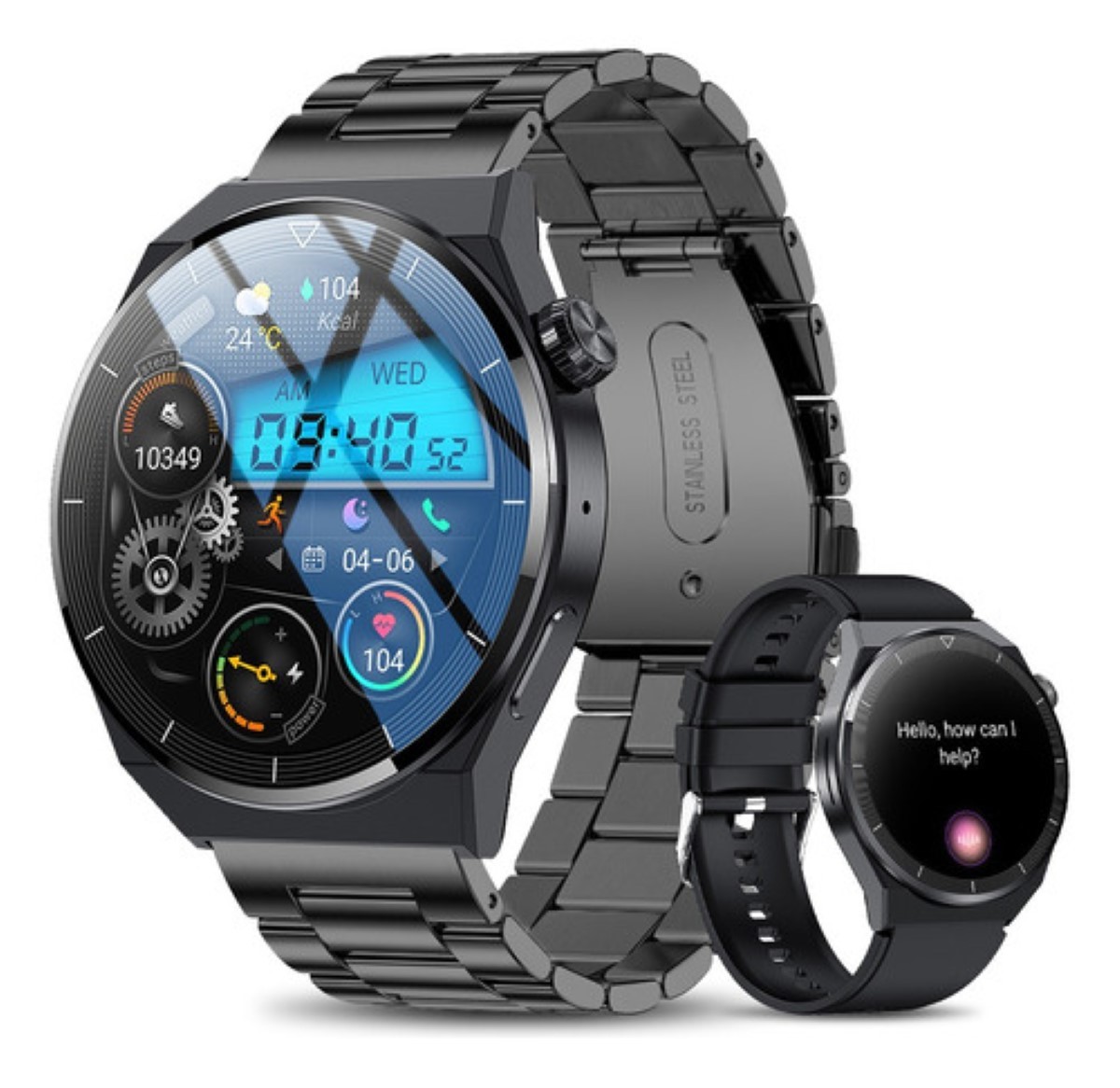 Reloj Inteligente Bluetooth Deportivo e Impermeable Negro image number null