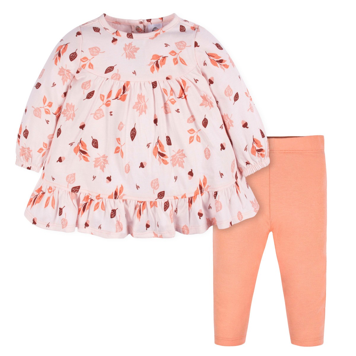 Conjunto Gerber ni&ntilde;a vestido y leggings color naranja image number null
