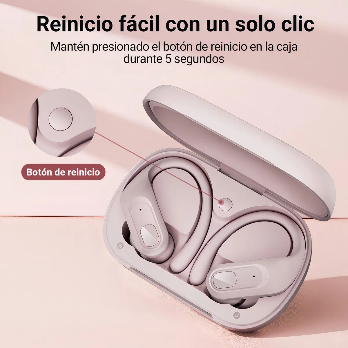 Aud&iacute;fonos Inal&aacute;mbricos In-Ear Bluetooth 5.4 Rosa HI-FI IPX5 96H Autonom&iacute;a Type-C image number null