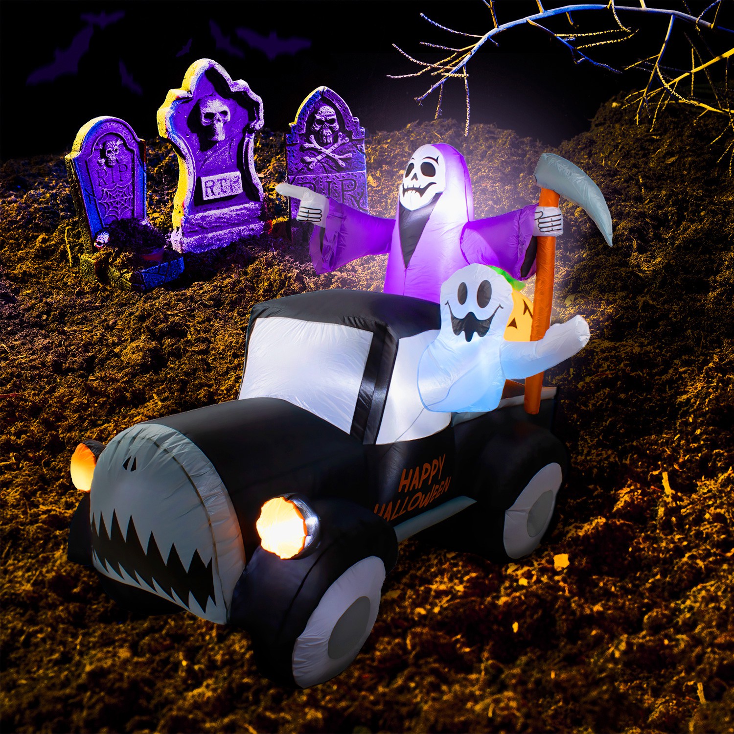 Inflable Halloween Camioneta Terrorifica Led 200 Cm image number null