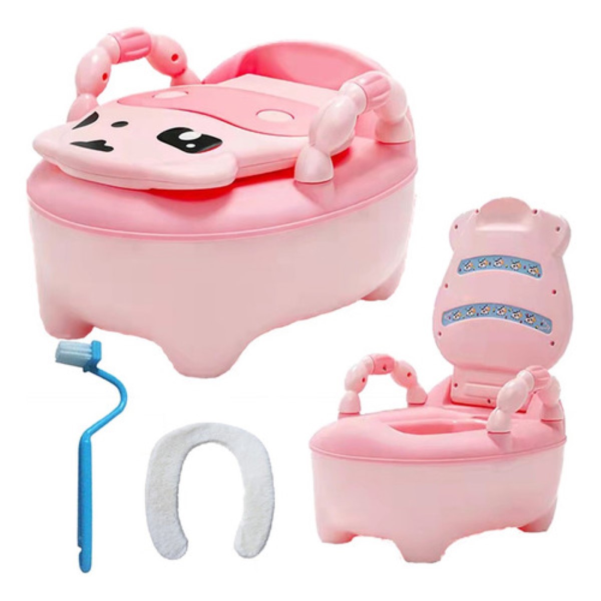 Ba&ntilde;ito Entrenador Para Beb&eacute;s Con Asiento Acojinado Y Tapa rosa image number null