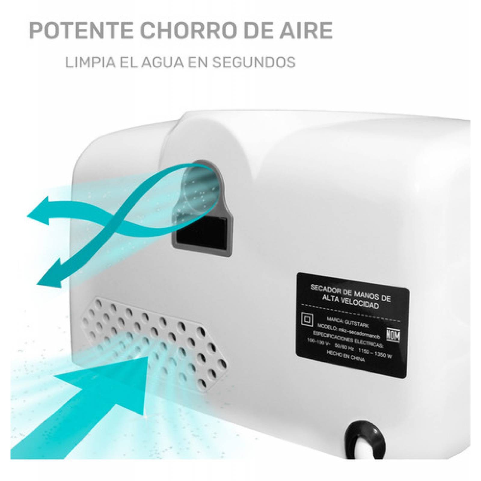 Secador Manos Automatico Alto Rendimiento Bajo Consumo image number null
