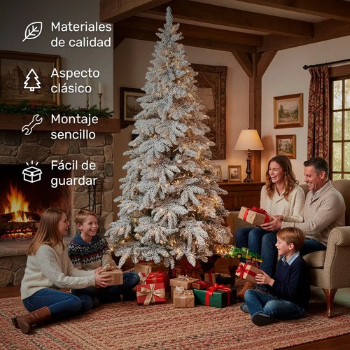 Arbol Navidad Luces Led Super Nevado Gigante 2.55m Pino Jardimex image number null