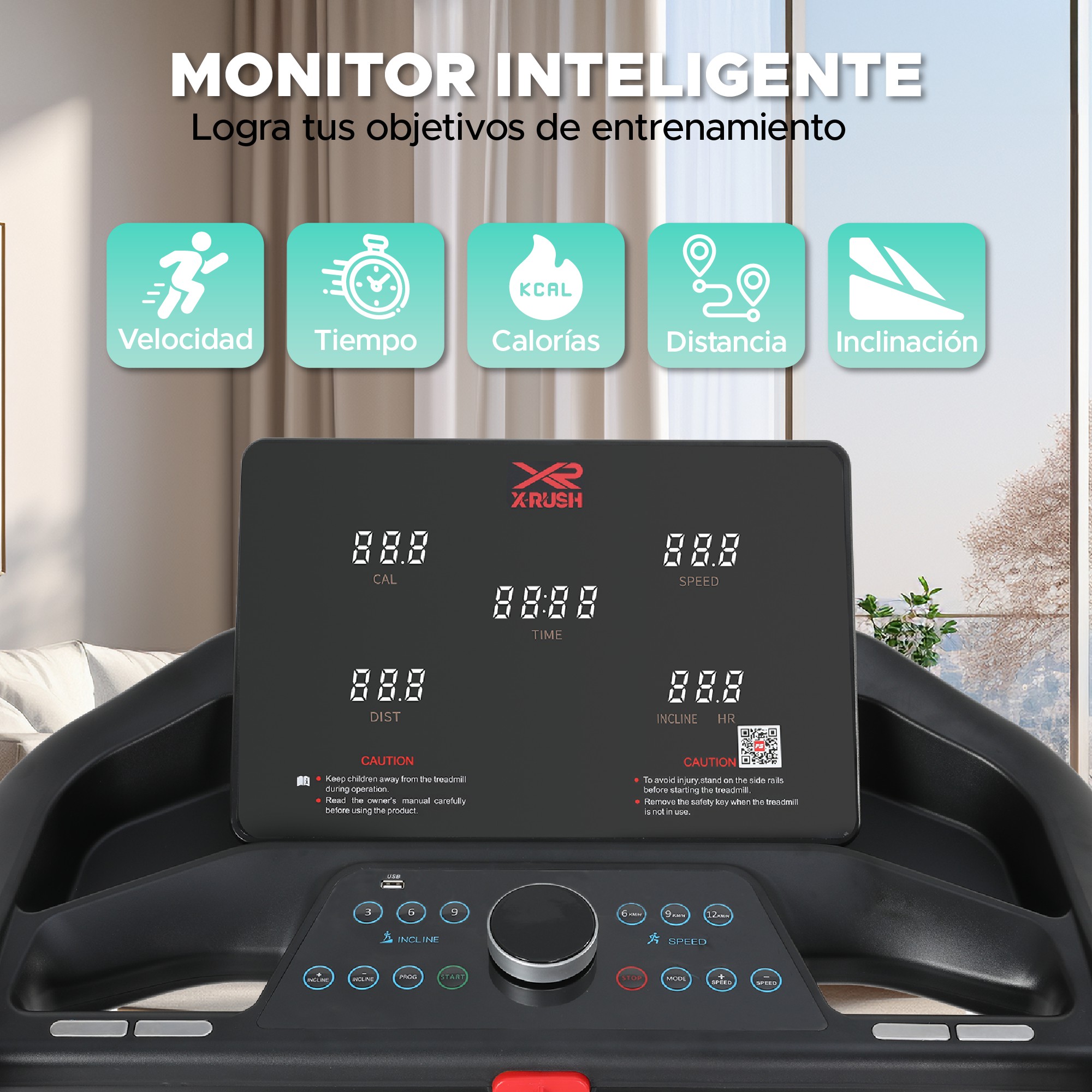 Caminadora El&eacute;ctrica X-Rush Thunder 18km/h &ndash; Plegable, Compacta Y Con Monitoreo De Progreso image number null
