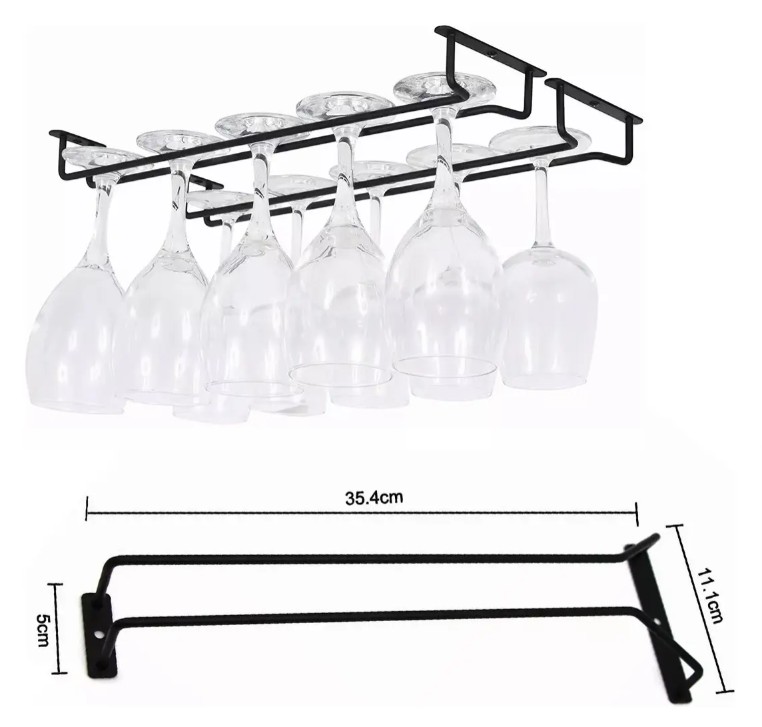 4pcs 14in Soporte Para Copas De Metal Vino Estante Colgante image number null