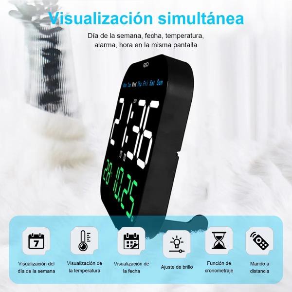 Reloj De Pared Digital Visualizaci&oacute;n Grande Con Control Remoto image number null