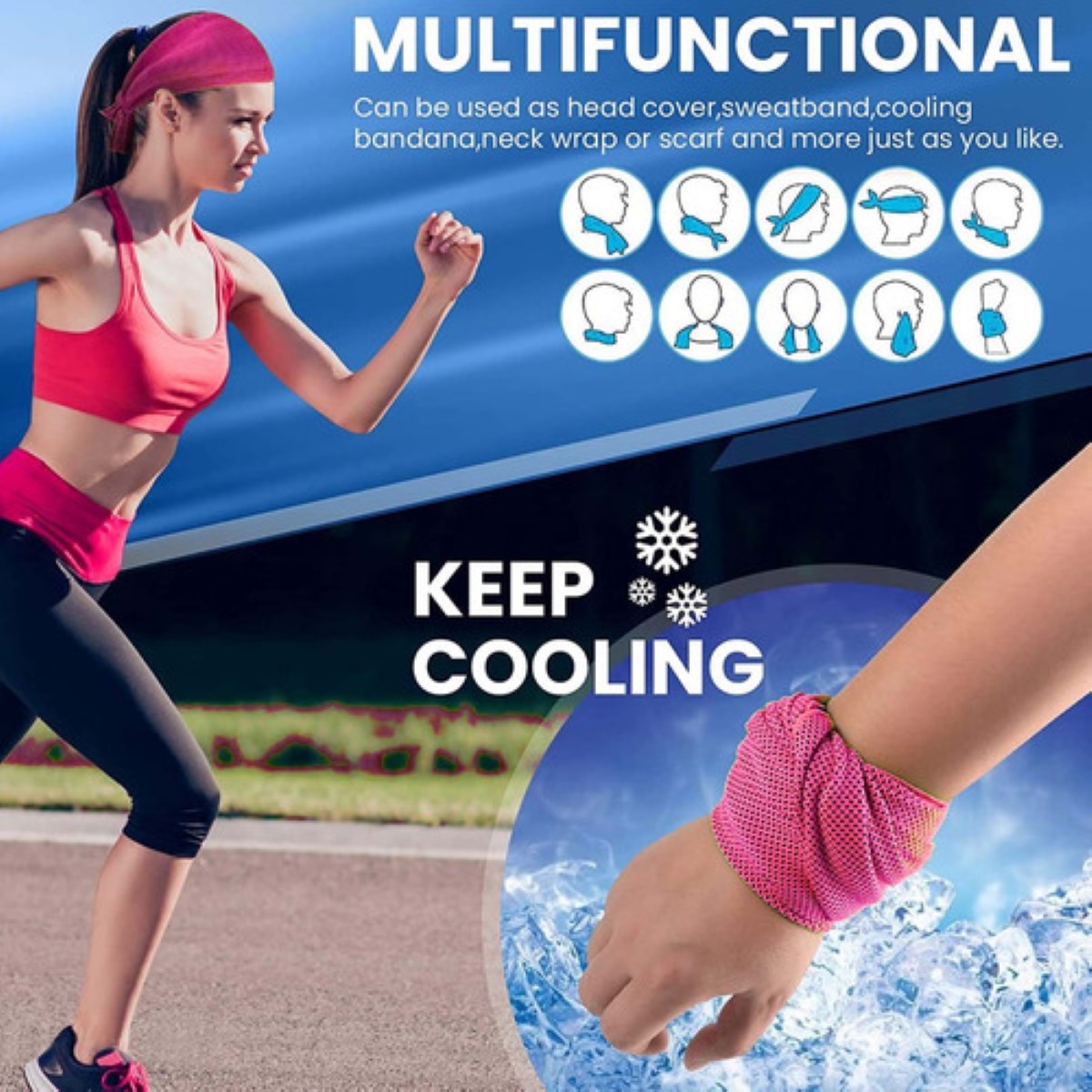 Toalla Deportiva Microfibra Seca R&aacute;pido 2 Pcs Rosa image number null