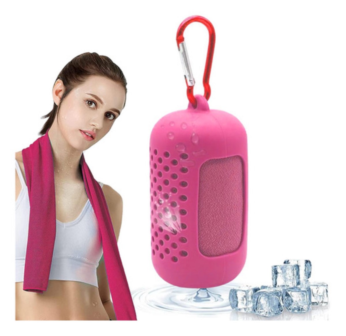 Toalla Deportiva Microfibra Seca R&aacute;pido 2 Pcs Rosa image number null