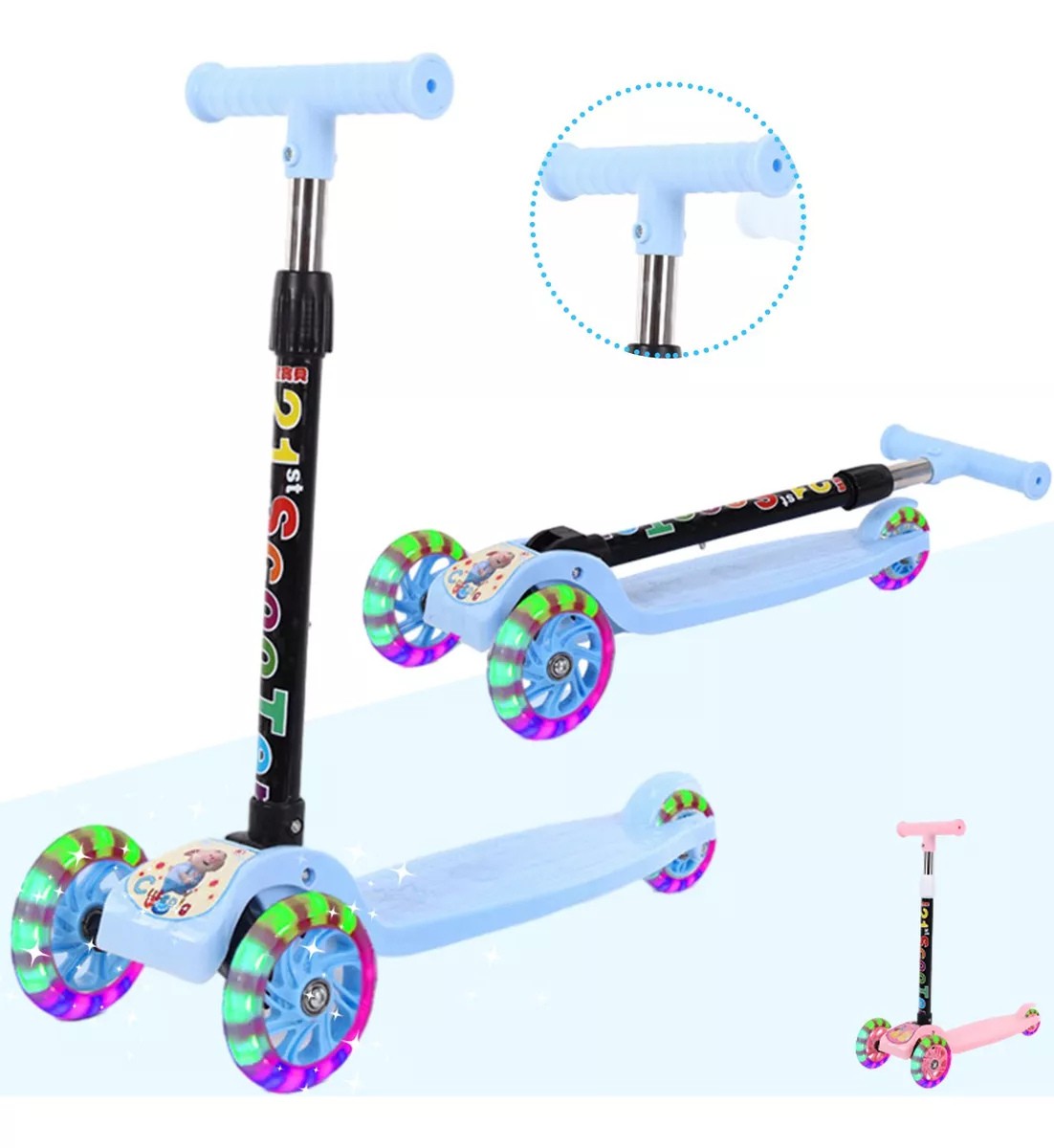Scooter Ni&ntilde;os Monopat&iacute;n De Pie Plegable Con Luces image number null