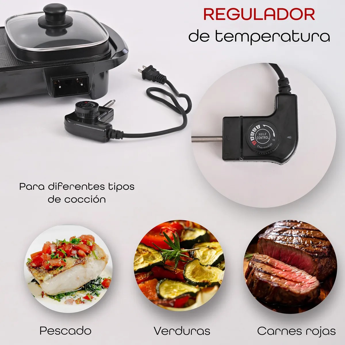 Parrilla Asador El&eacute;ctrica Cocina Antiadherente Grill Plancha image number null