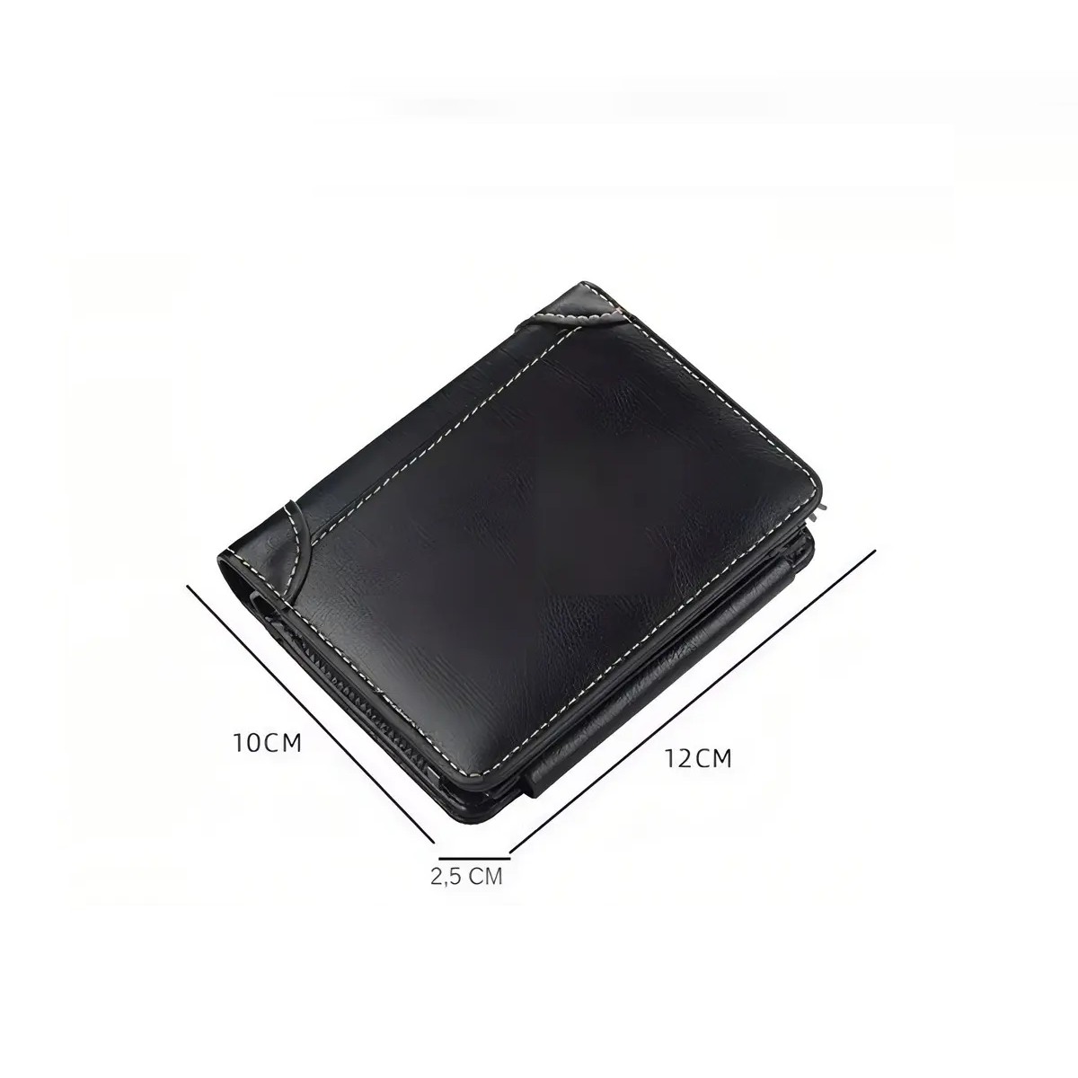 Cartera De Lujo Para Hombre En Piel De Alta Calidad Negro image number null