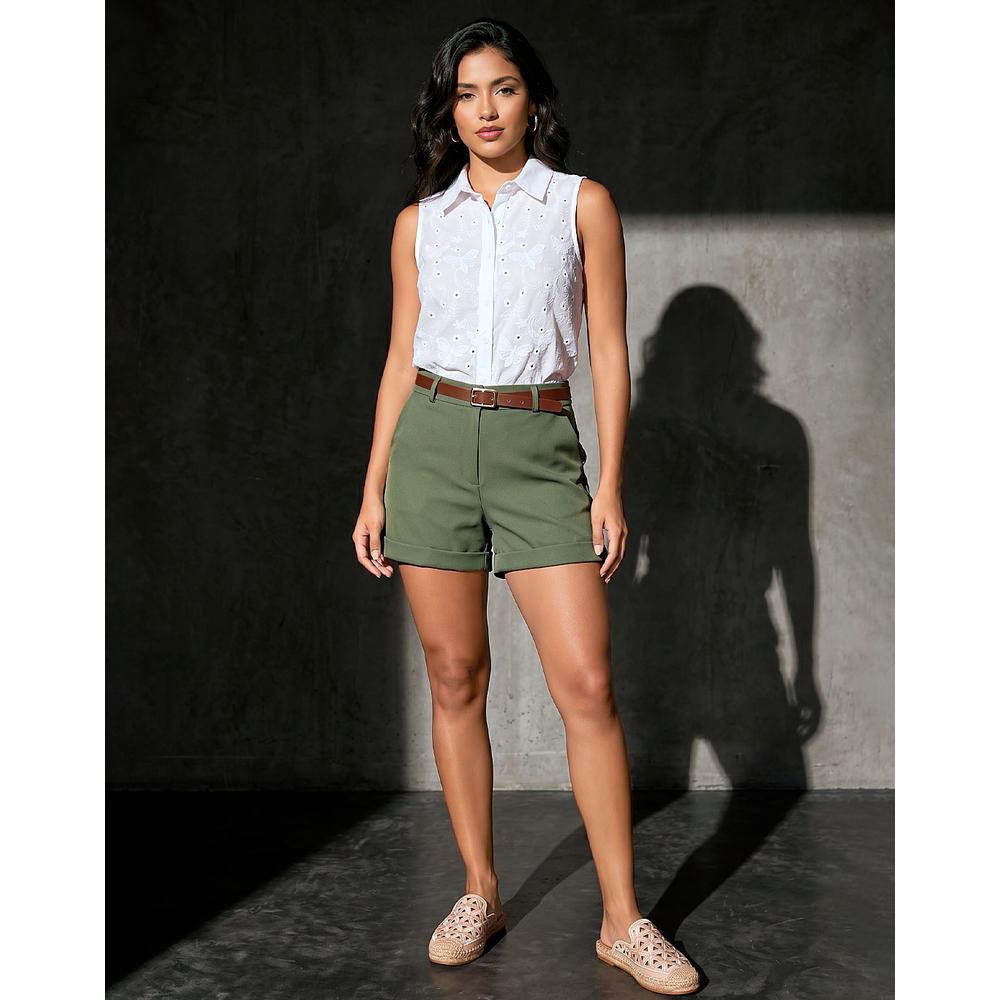 Short Mujer Casual Verde Stfashion 79305815 image number null
