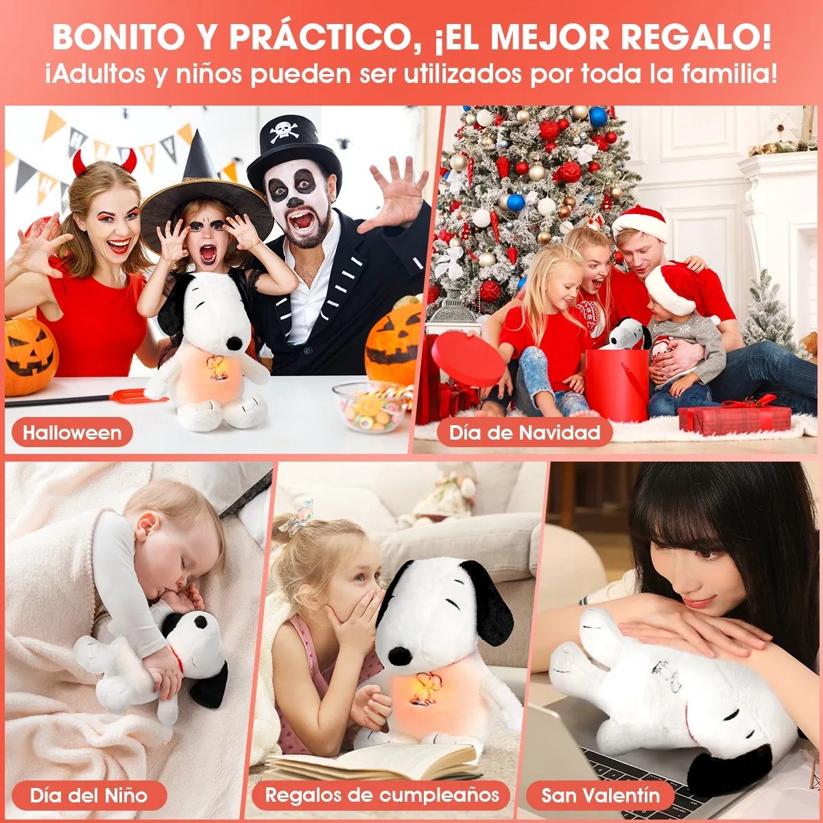 Peluche Snoopy Respirador Anti Ansiedad y Anti Estres con Movimiento Sensorial de Respiracion Sonido y Luz image number null