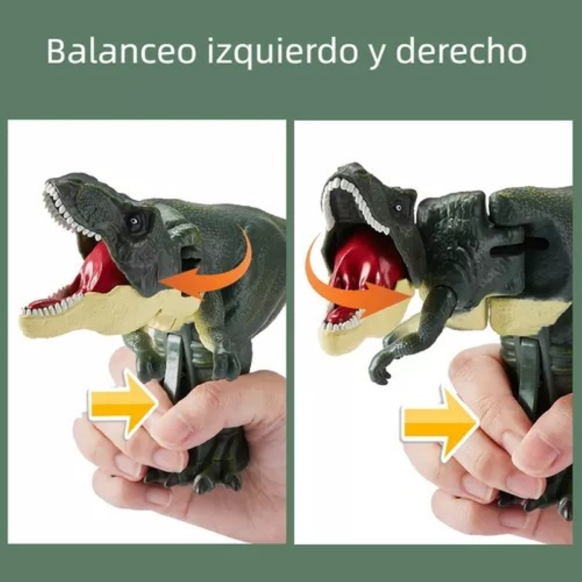 Clip De Resorte Telesc&oacute;pico De Descompresi&oacute;n De Dinosaurios Color verde image number null