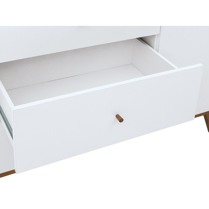 Escritorio Hocker Blanco Y Nogal - Kessa. image number null