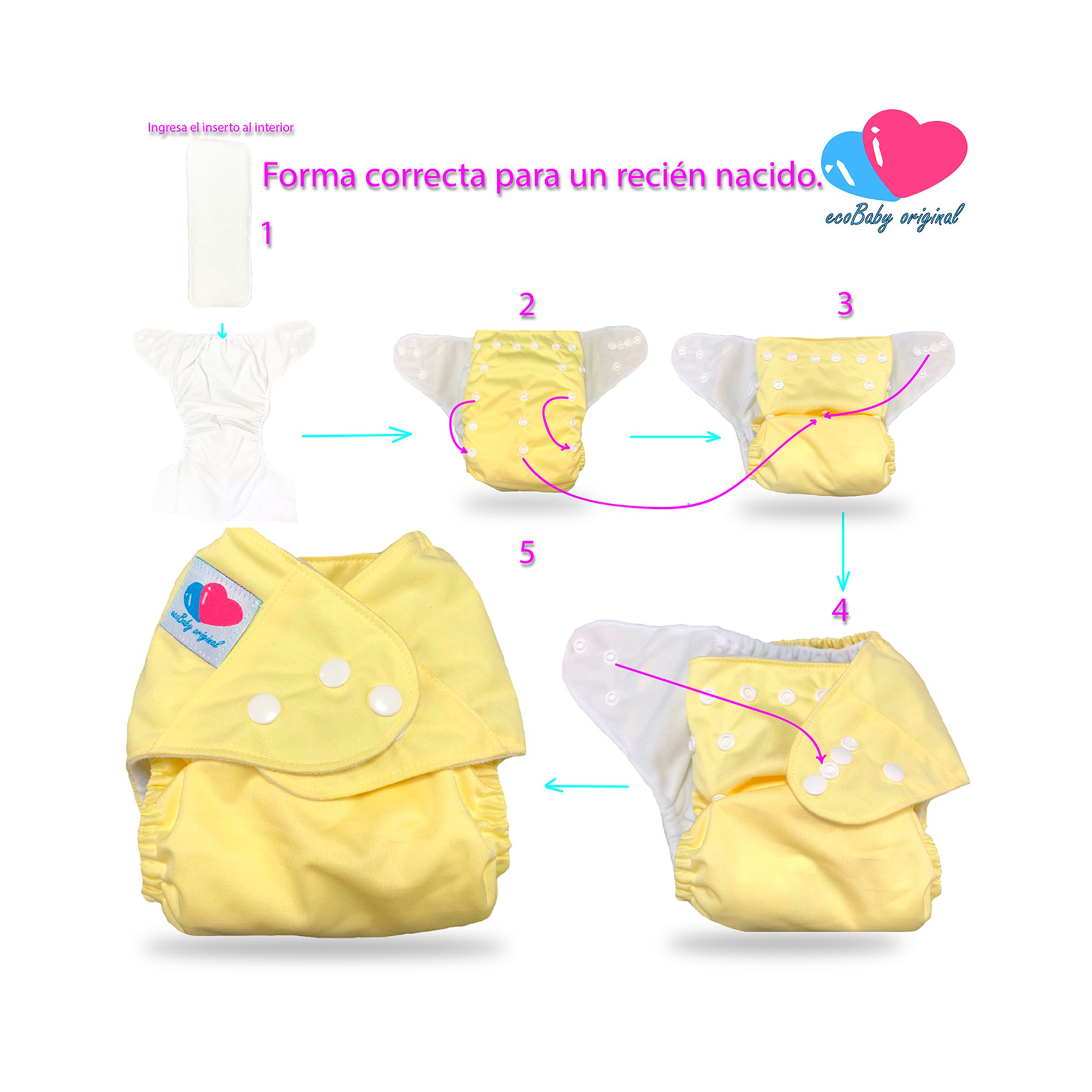 Pa&ntilde;ales de Tela Ecol&oacute;gicos EcoBaby Original Pack 10 Doble Barrera con 15 Insertos image number null