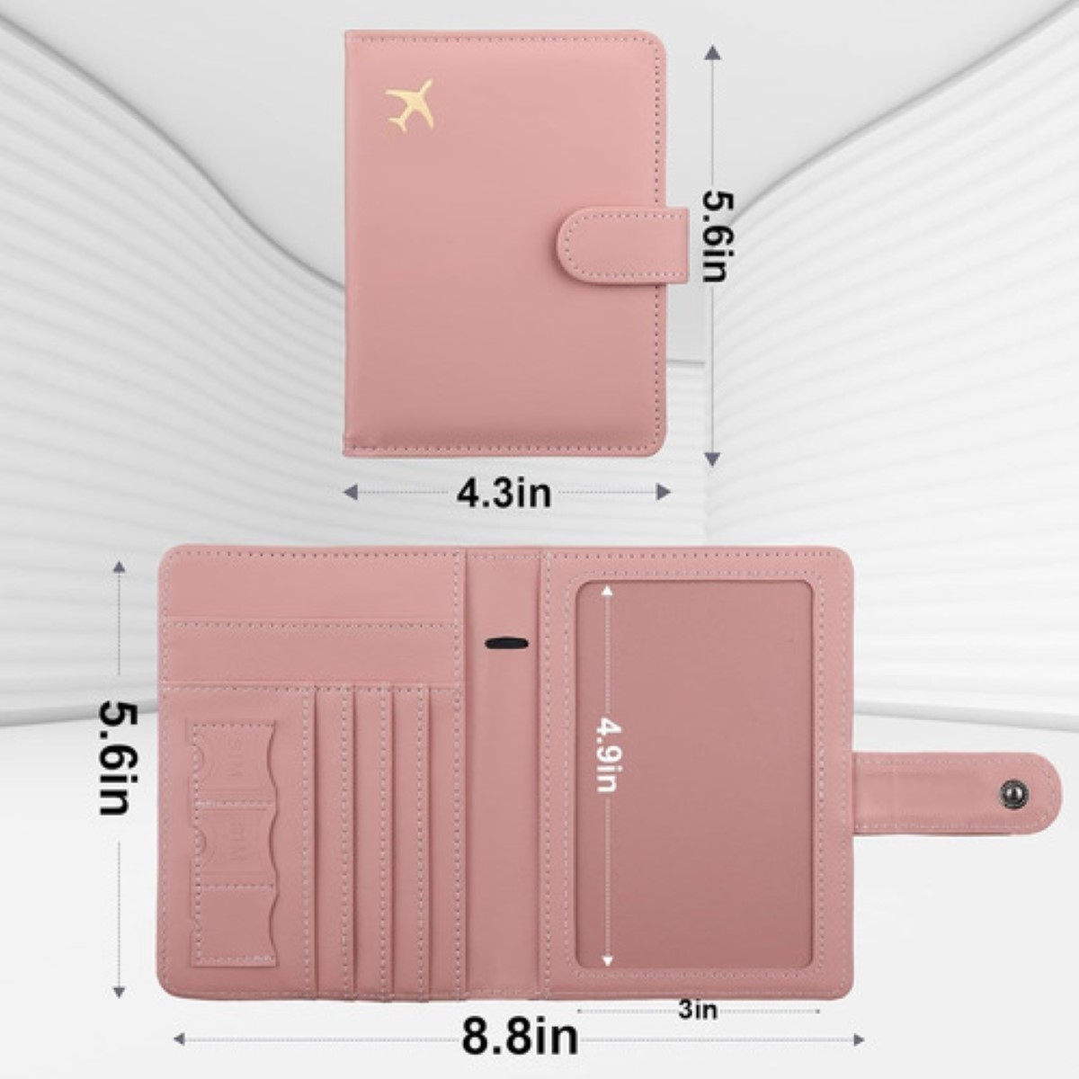 Porta Pasaporte Familiar , Documentos Funda Protectora Viaje ROSA image number null
