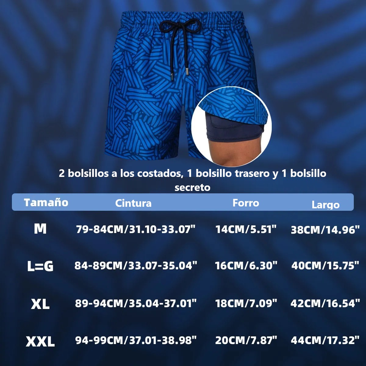 Traje De Ba&ntilde;o Para Hombre Playa Short Talla: XL Mod. A15 image number null