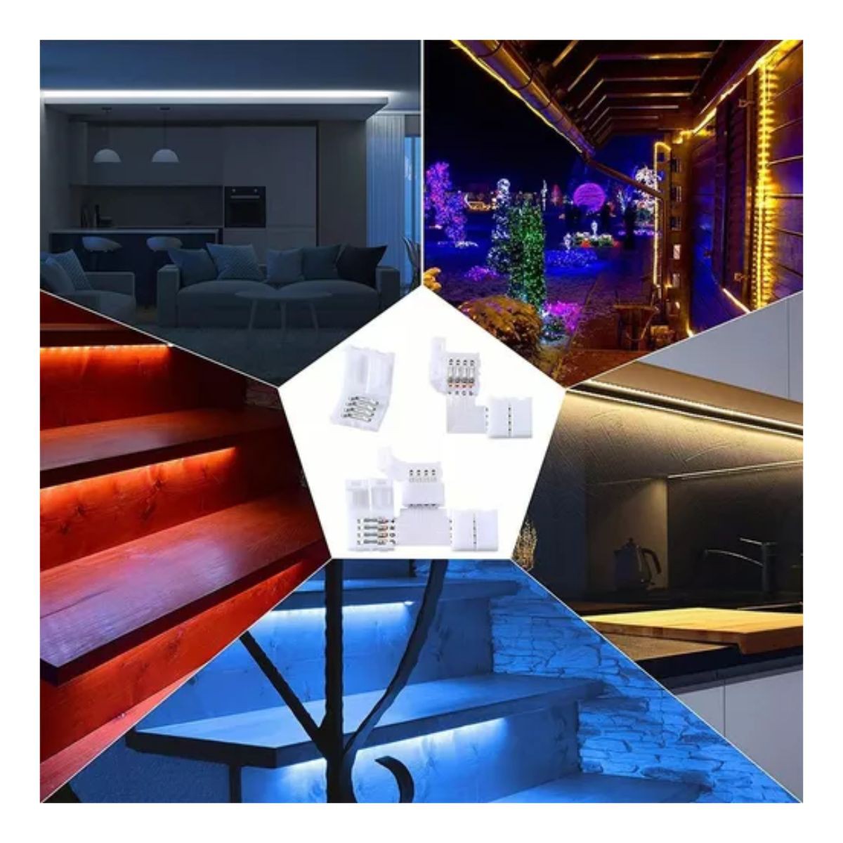 40 Pzs Conector L/t Broche Para Unir Tira Led Rgb 4 Pines image number null