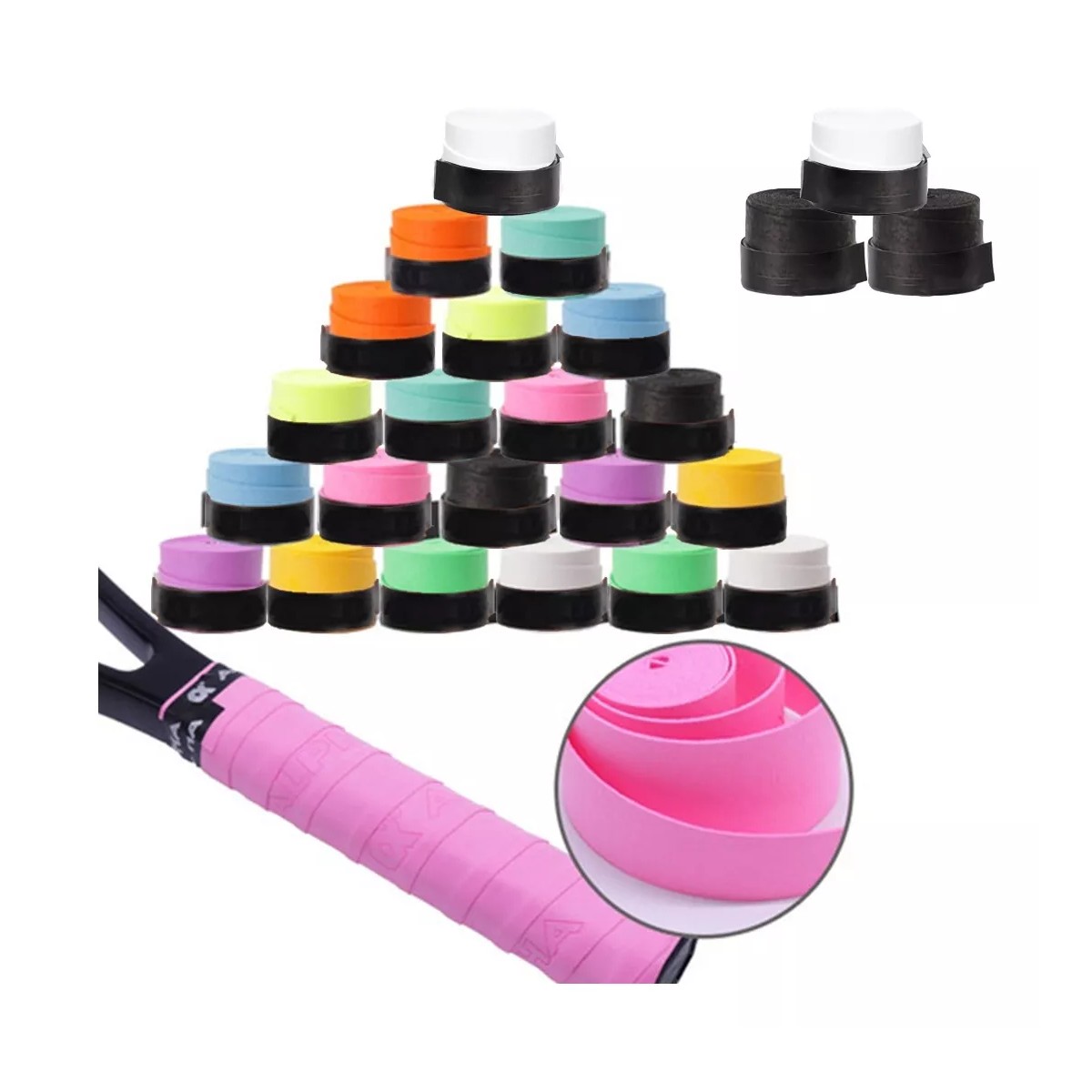 24 Pcs Cintas Agarre Raqueta Tenis B&aacute;dminton Antiderrapante image number null