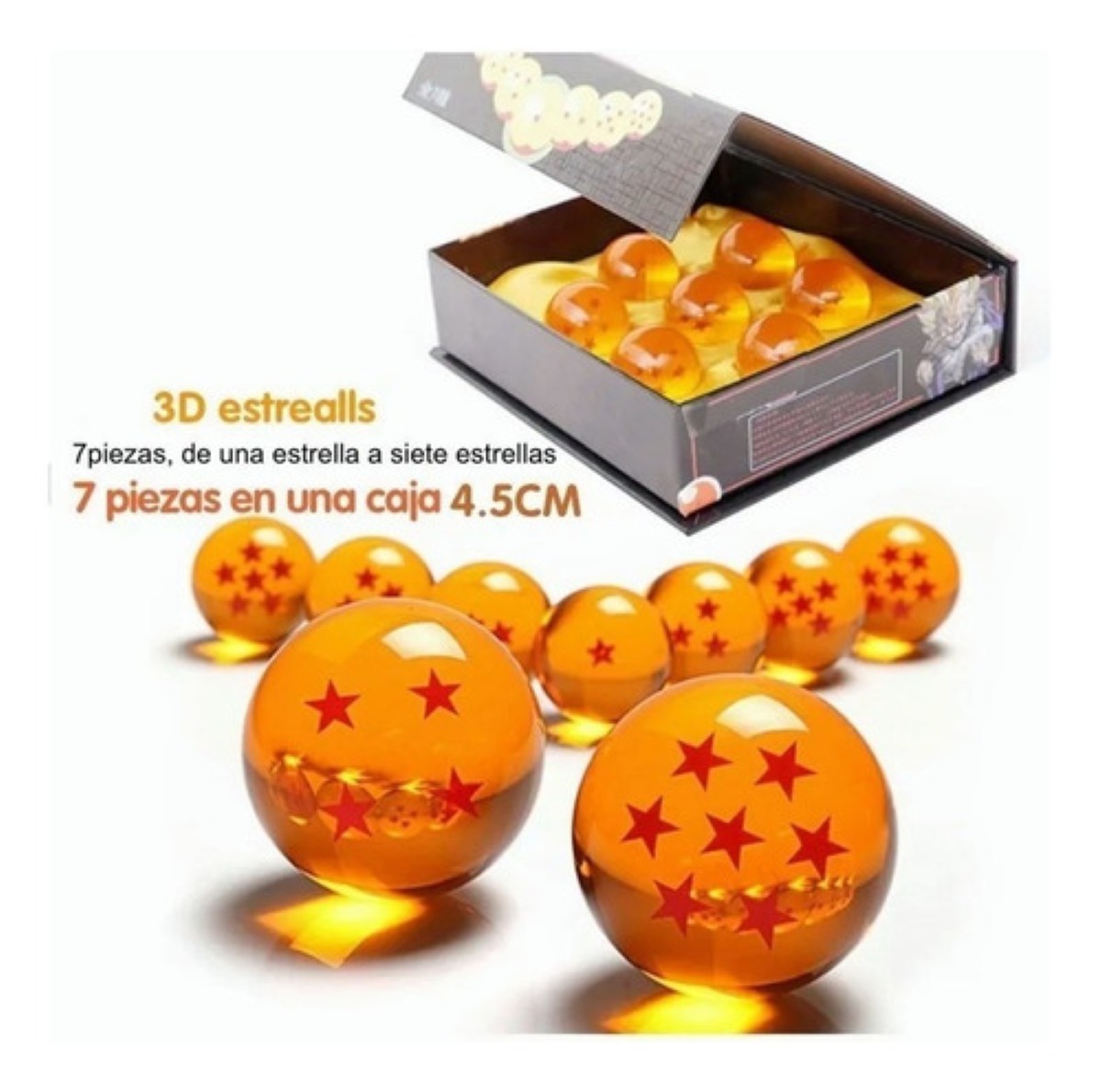 Esferas Del Drag&oacute;n Caja De 7 Esferas De Dragon Ball Z Amarillo image number null