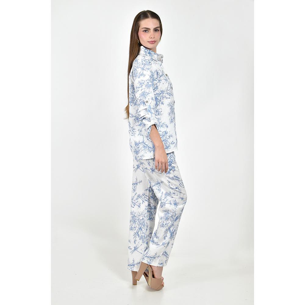 Conjunto de lino estampado Roman Fashion /Juvenil, 9005 (Azul marino) image number null