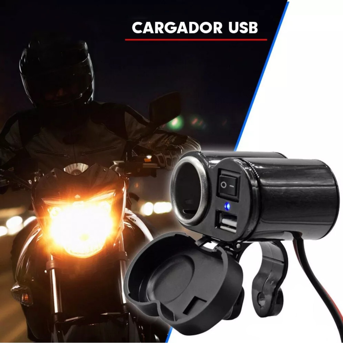 Cargador Base Usb Motocicleta Impermeable Viaje Celular Gps image number null