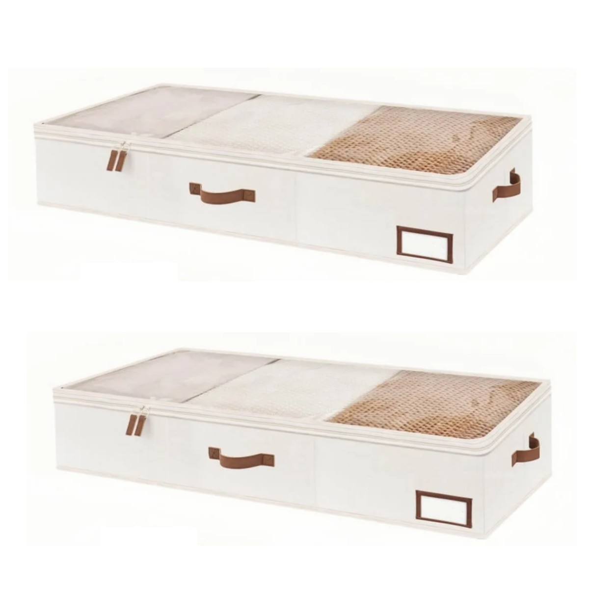 Cajas Organizadoras Plegables Tela 2pzs 80x45x15 Cm Blanco image number null