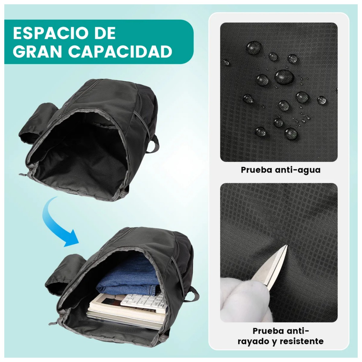 Mochila Deportiva De Gran Capacidad Impermeable Sky blue image number null