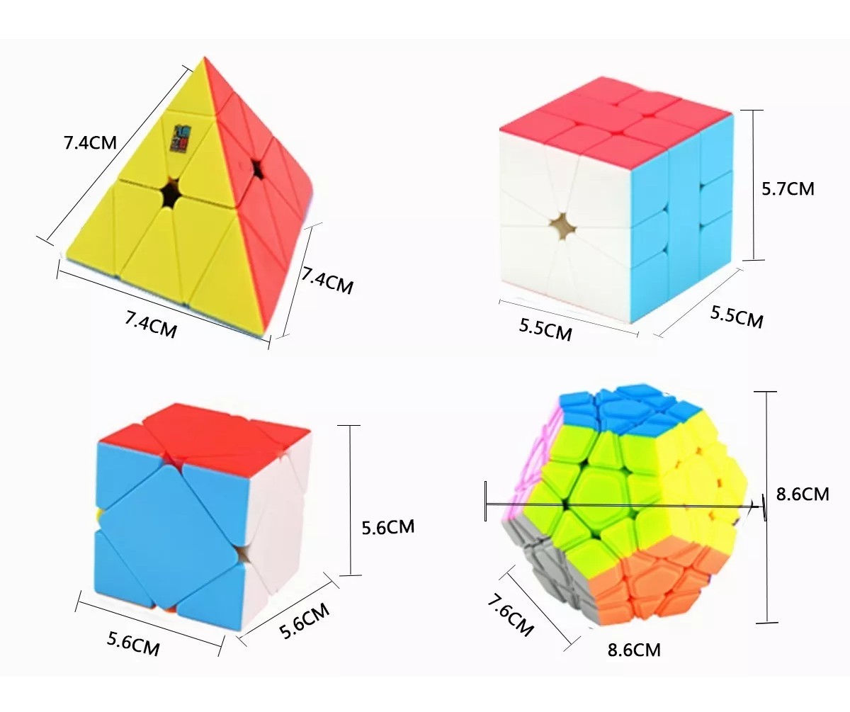 Paquete 4 Cubos Rubik Moyu Megaminx + Skewb Colores image number null