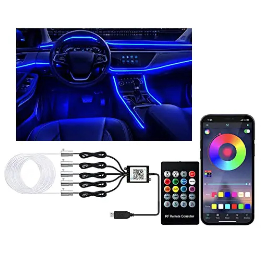 Cable Tira Led Auto Hilo 6m Luminoso Luz Neon image number null