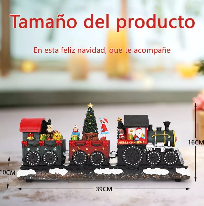Tren Electrico Navide&ntilde;o Con Musica Navide&ntilde;a Y Luz 3 Vagones image number null