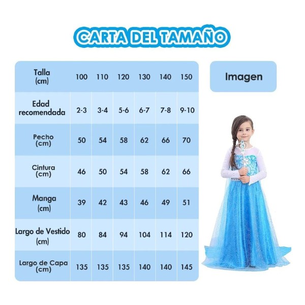 Vestido De Princesa De Elsa, Disfraz De Frozen Dise&ntilde;o para Ni&ntilde;a, Ropa De Halloween, Fiesta De Cumplea&ntilde;os o Cosplay image number null