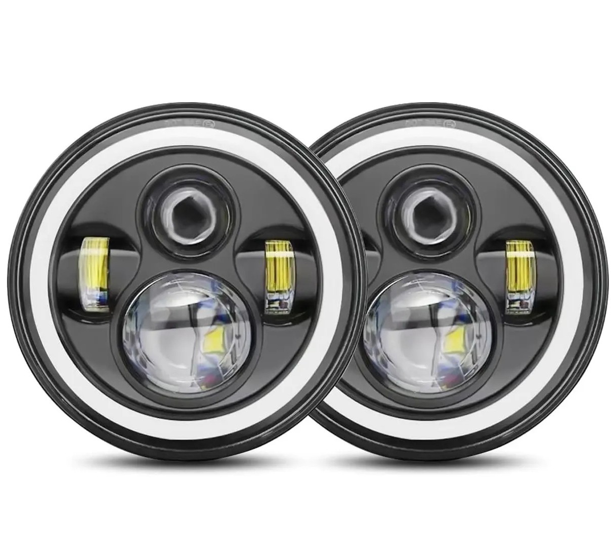 Faros Led 7 Inch Motorcycle Harley Jeep Wrangler Vocho NEGRO image number null