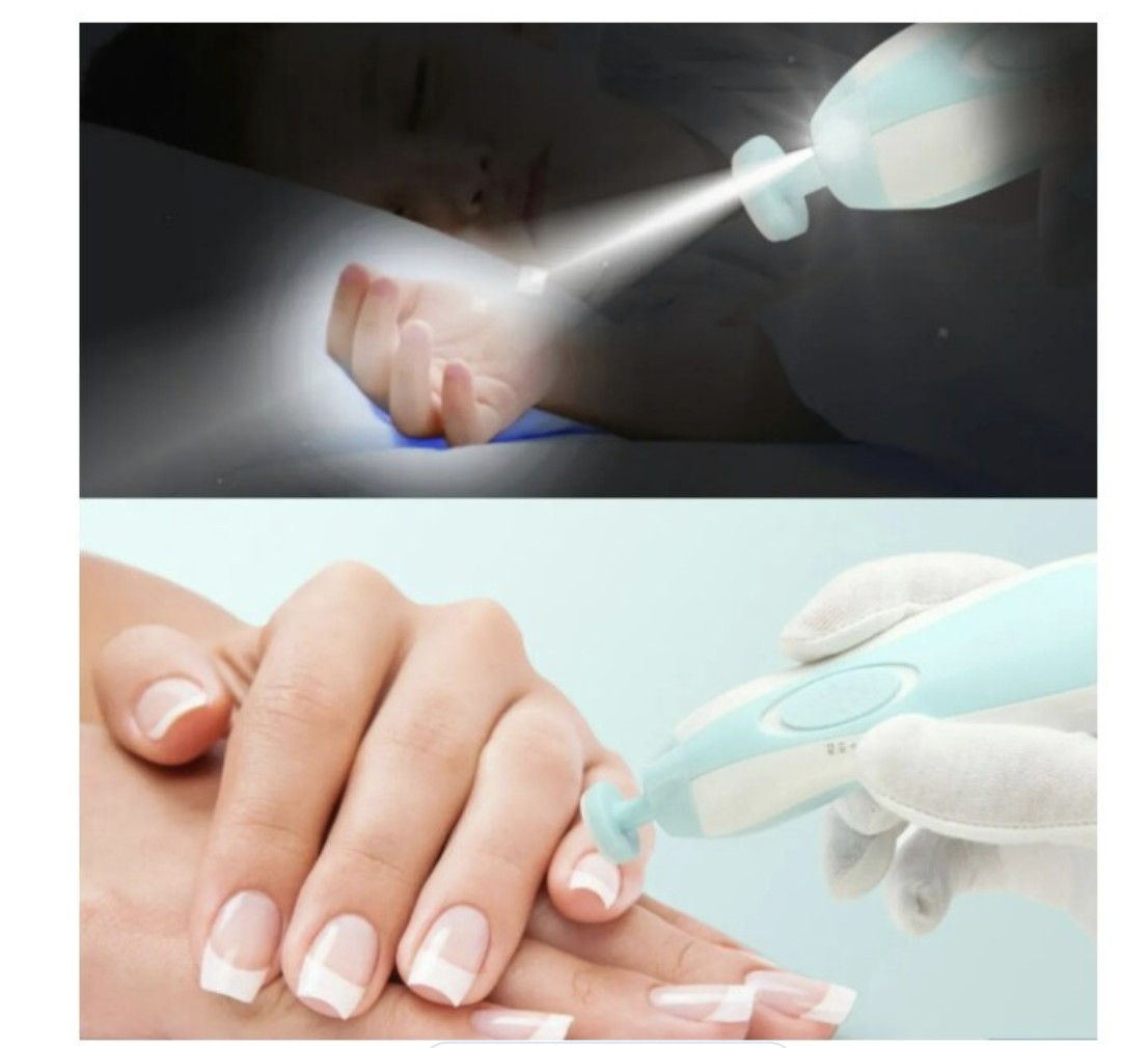 Lima De U&ntilde;as Beb&eacute; Corta&uacute;&ntilde;as Para Bebe El&eacute;ctrico Con Luz Led Modelo Azul image number null