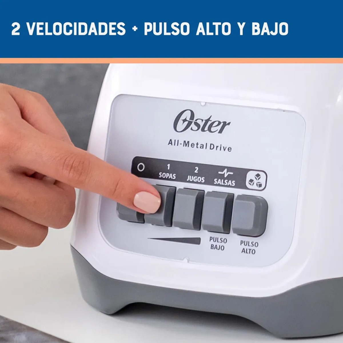 Oster&reg; Licuadora De Dos Velocidades Con Pulso Y Vaso De Pl&aacute;stico BLSTKAP-WPB-013 image number null