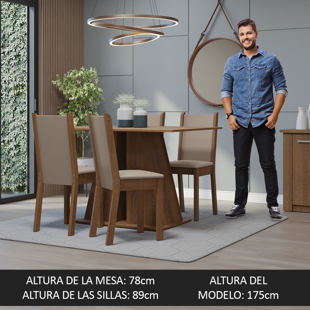 Juego de Comedor Mesa y 4 Sillas Madesa Sophie MB image number null