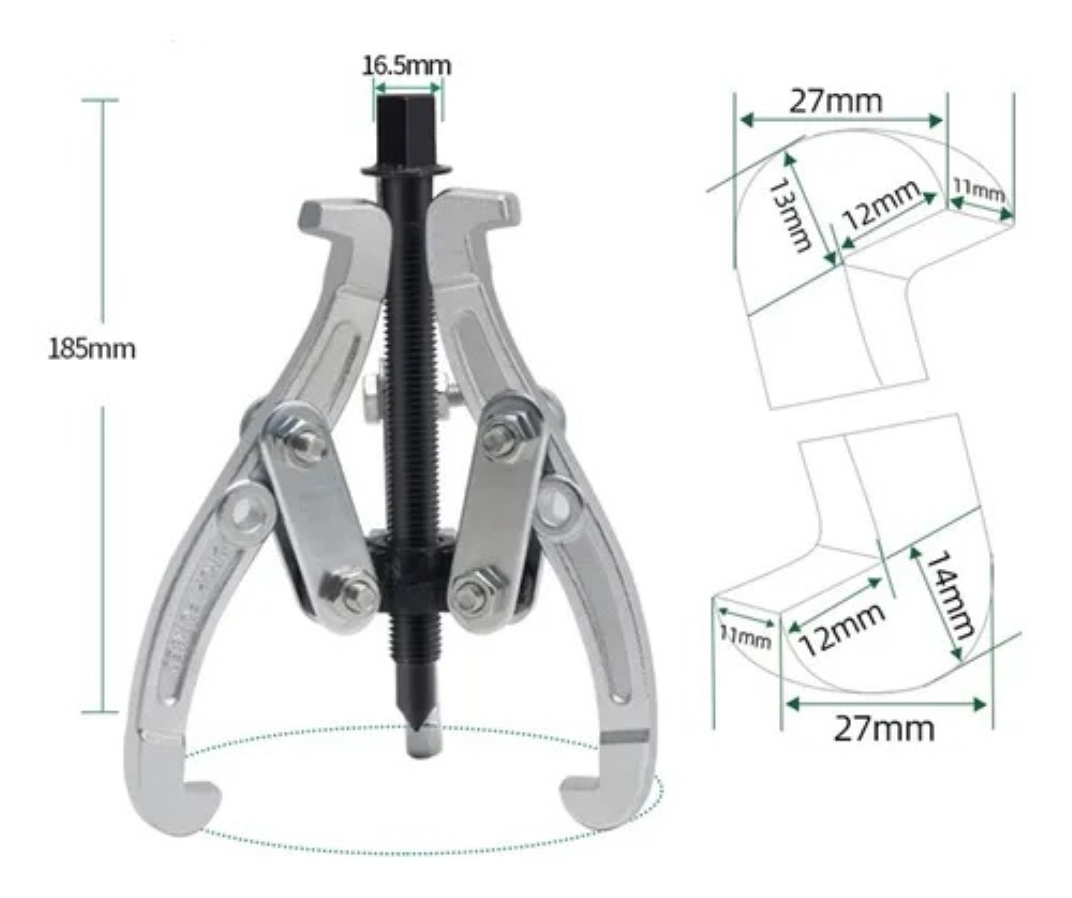6 Pulgadas Extractor De Poleas Con 3 Brazos Reversible Plata image number null