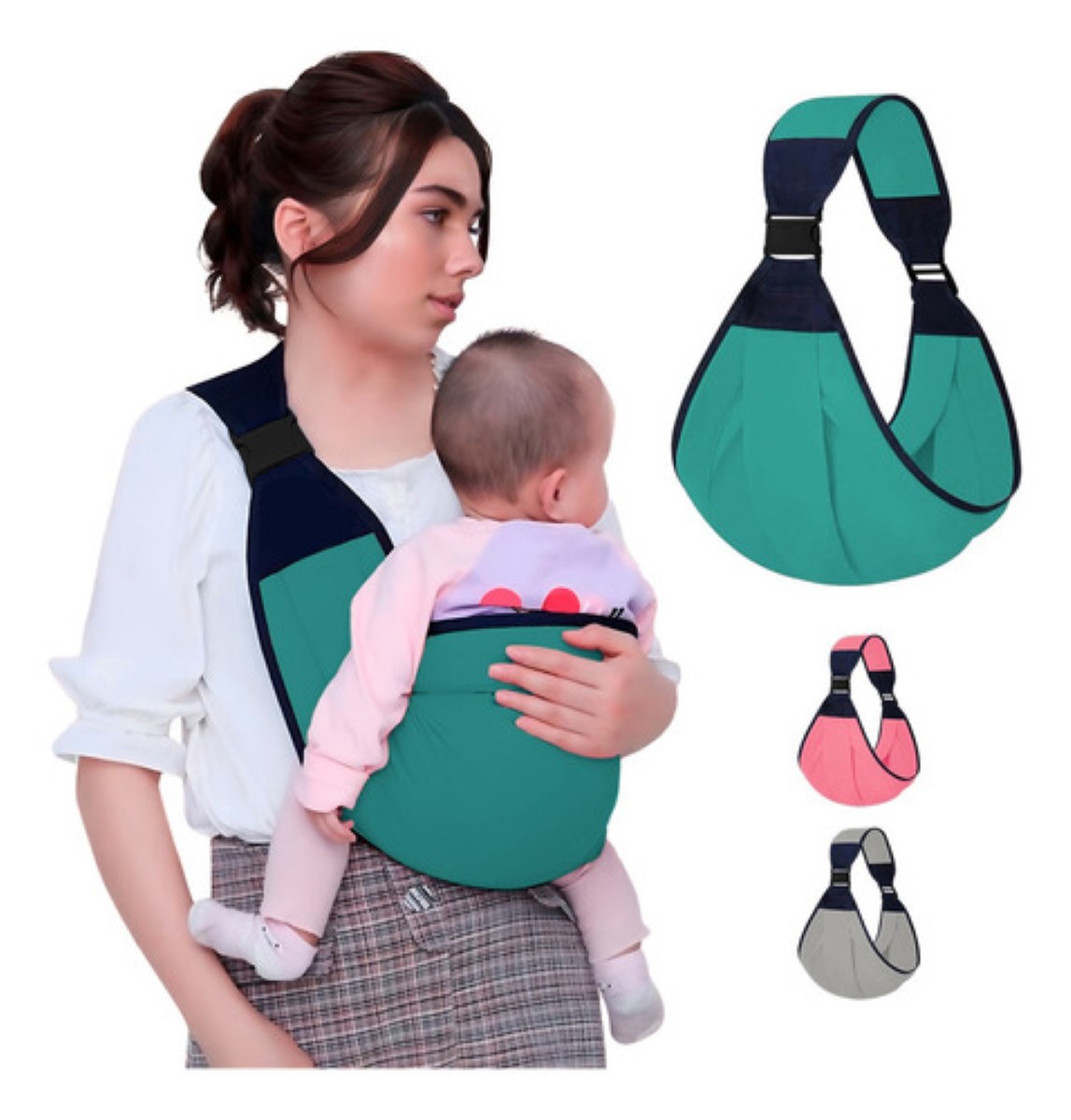 "Cangurera Ergon&oacute;mica Morral Portabeb&eacute;s Suave Comoda Y Ligera Color Verde ". image number null