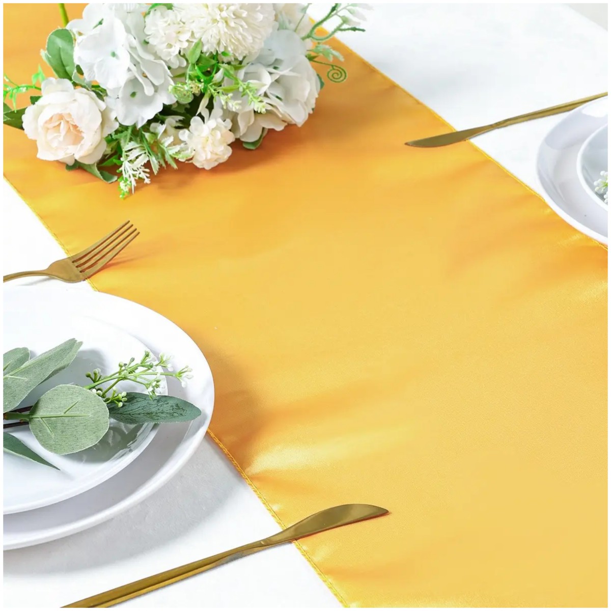 Camino De Mesa Sat&eacute;n Decoraci&oacute;n 275*30cm 6 Piezas Dorado image number null
