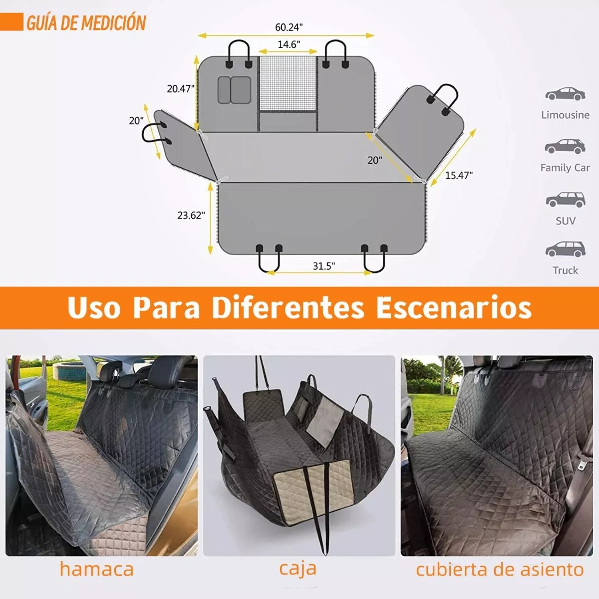 Funda Impermeable De Perro Cubre Asientos De Auto Mascotas image number null