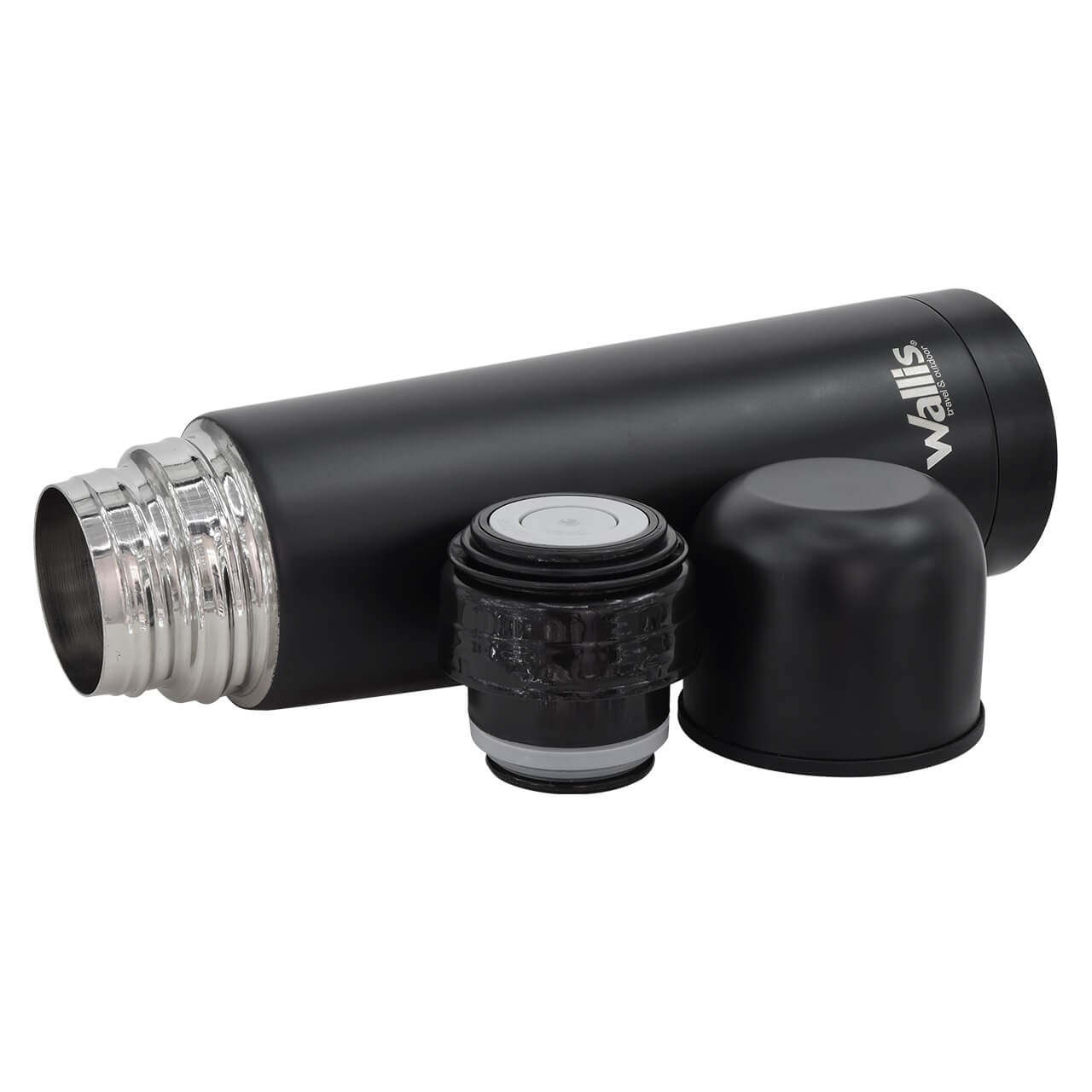 Termo de acero inoxidable con v&aacute;lvula antiderrames y tapa rosca, 500 ml, F28903122, negro image number null