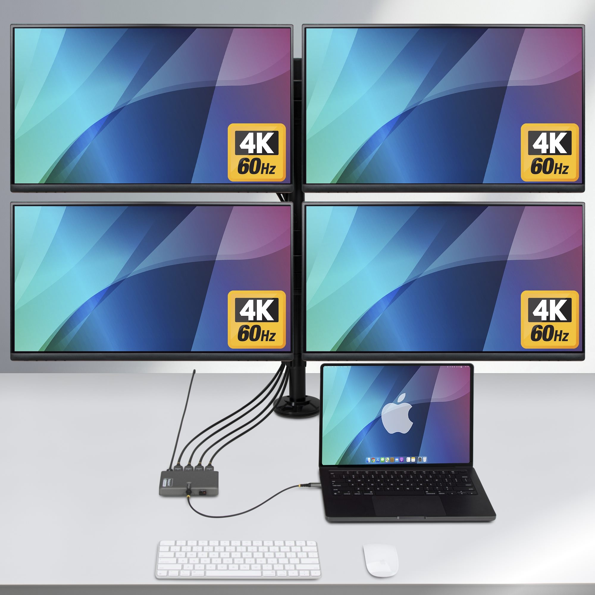 Adaptador StarTech.com USB-C a 4x HDMI 4K 60Hz con PD 140W image number null