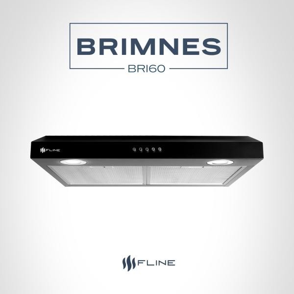 Campana extractora de cocina slim 60 cm Negro Matte | bajo gabiente | Brimnes 60| FLINE image number null
